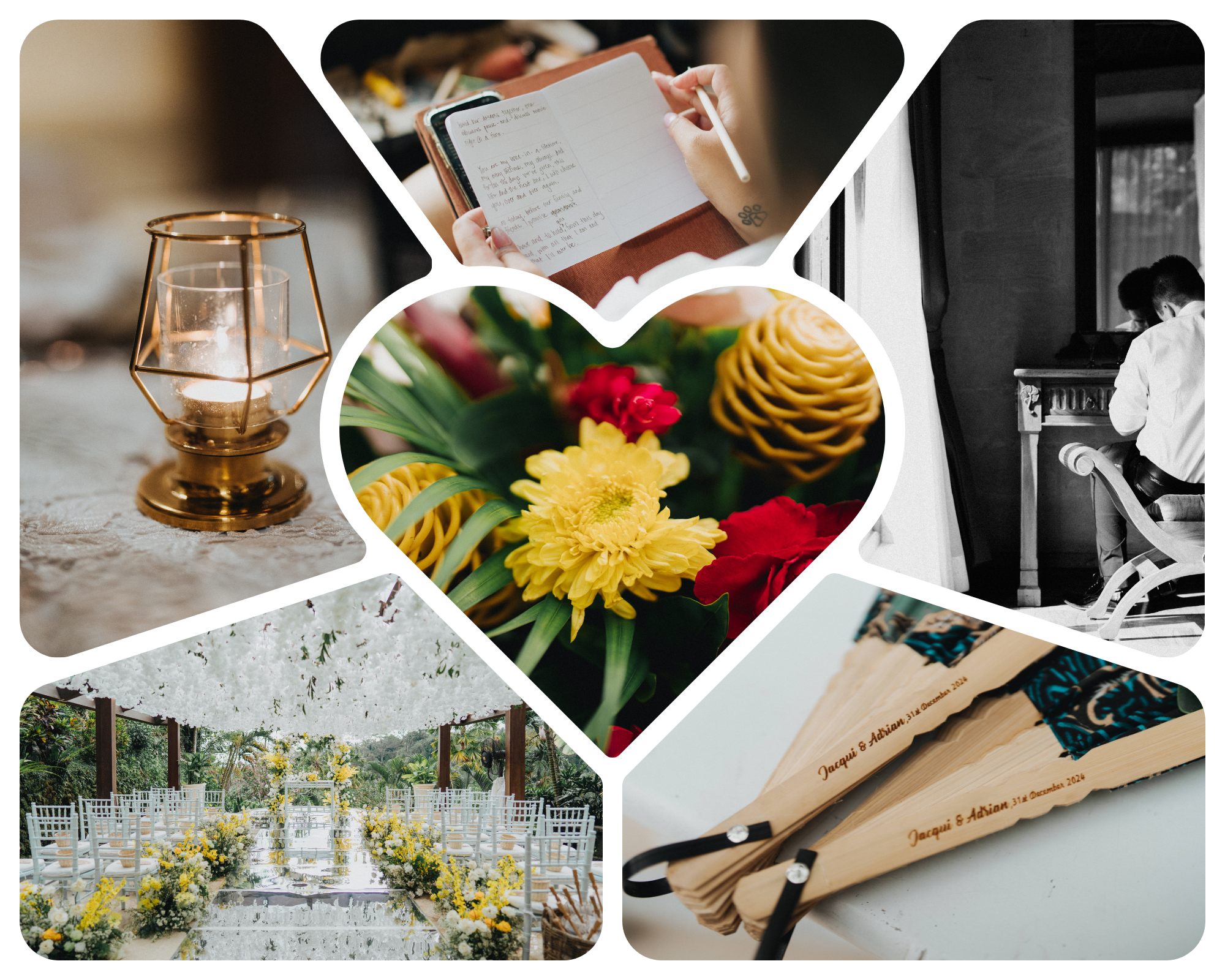 Aesthetic Moodboard Heart Shape Frame Photo Collage