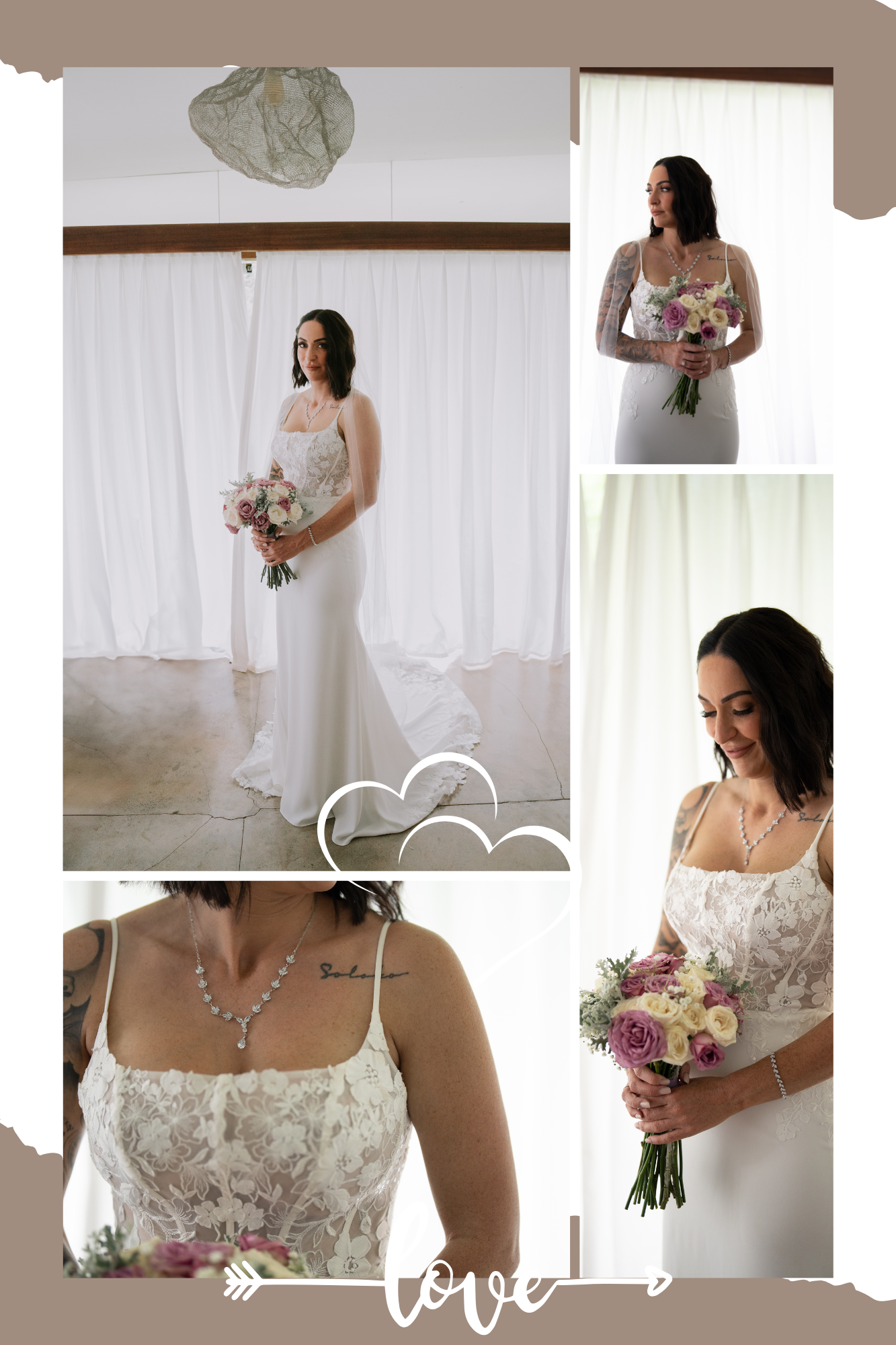 Beige & White Minimalist Wedding Photo Collage