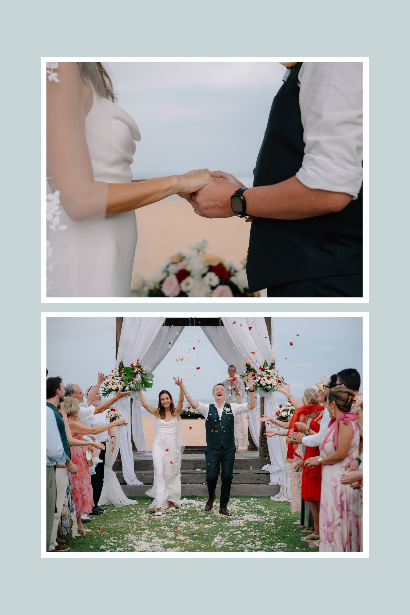 Light Blue White Clean Grid Family Photo Collage-1