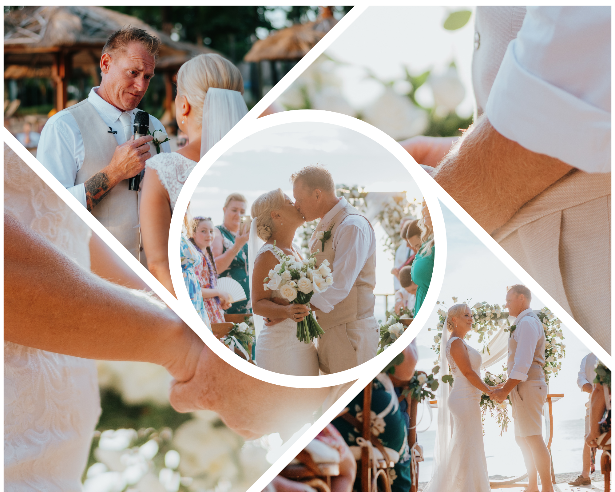 White Brown Wedding Photo Collage