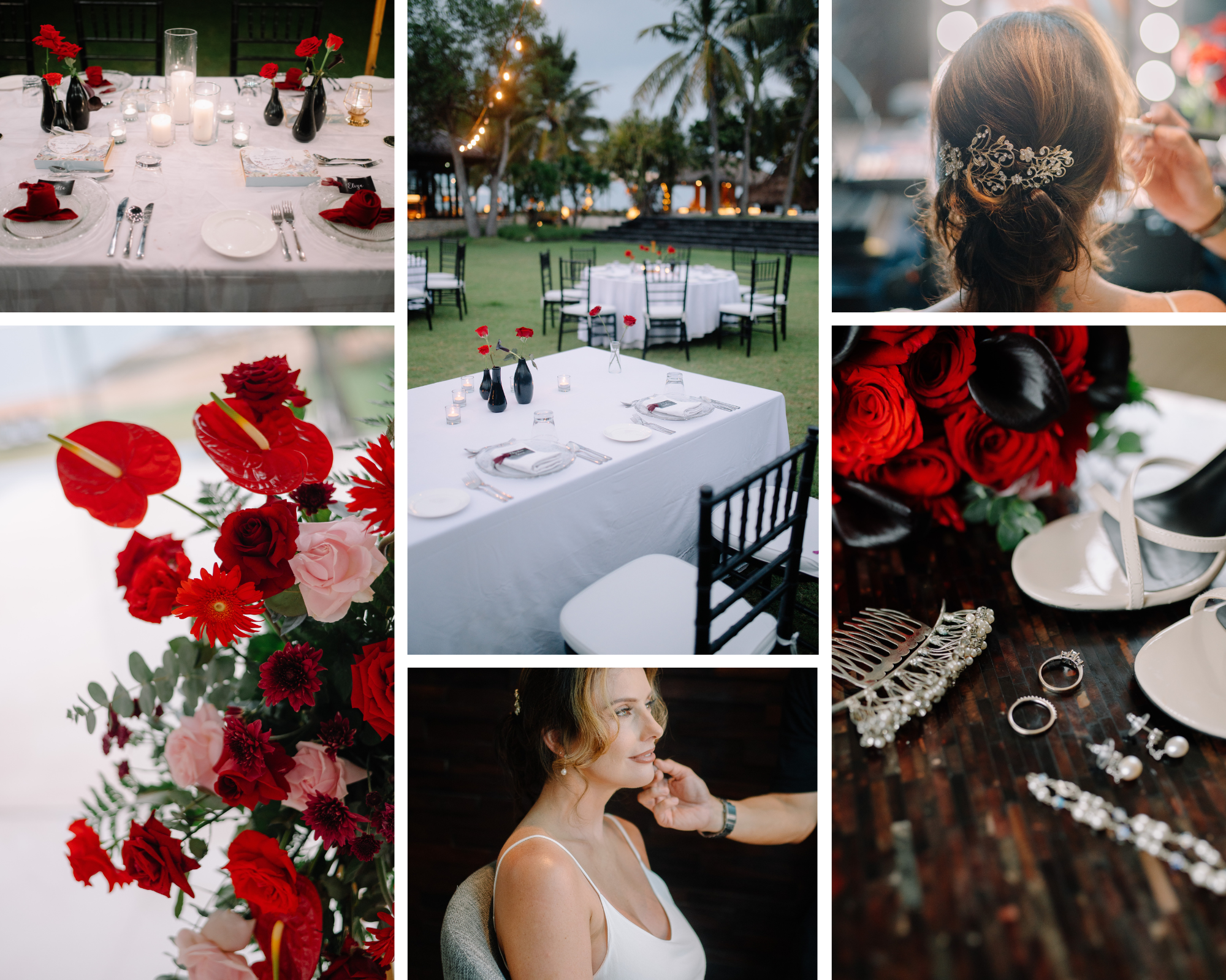 White Minimalist Wedding Photo Collage (Landscape)