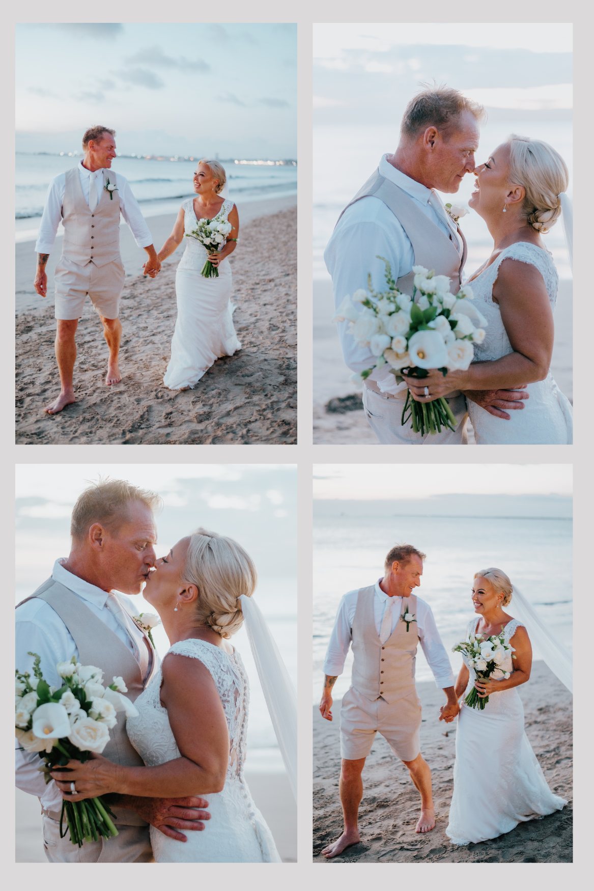 White Minimalist Wedding Photo Collage