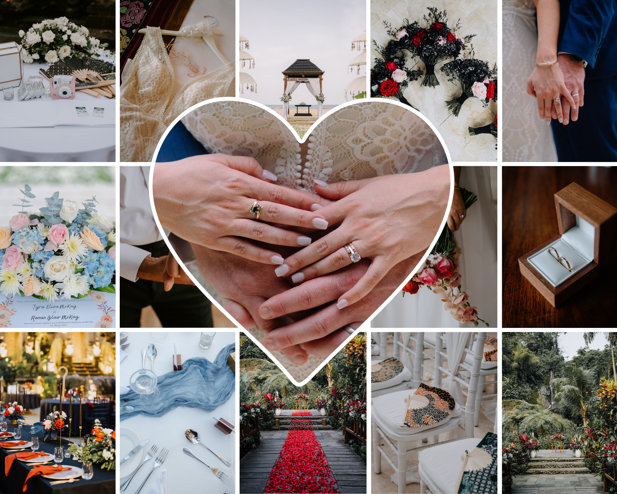 White and Blue Minimalist Love Couple Photo Collage