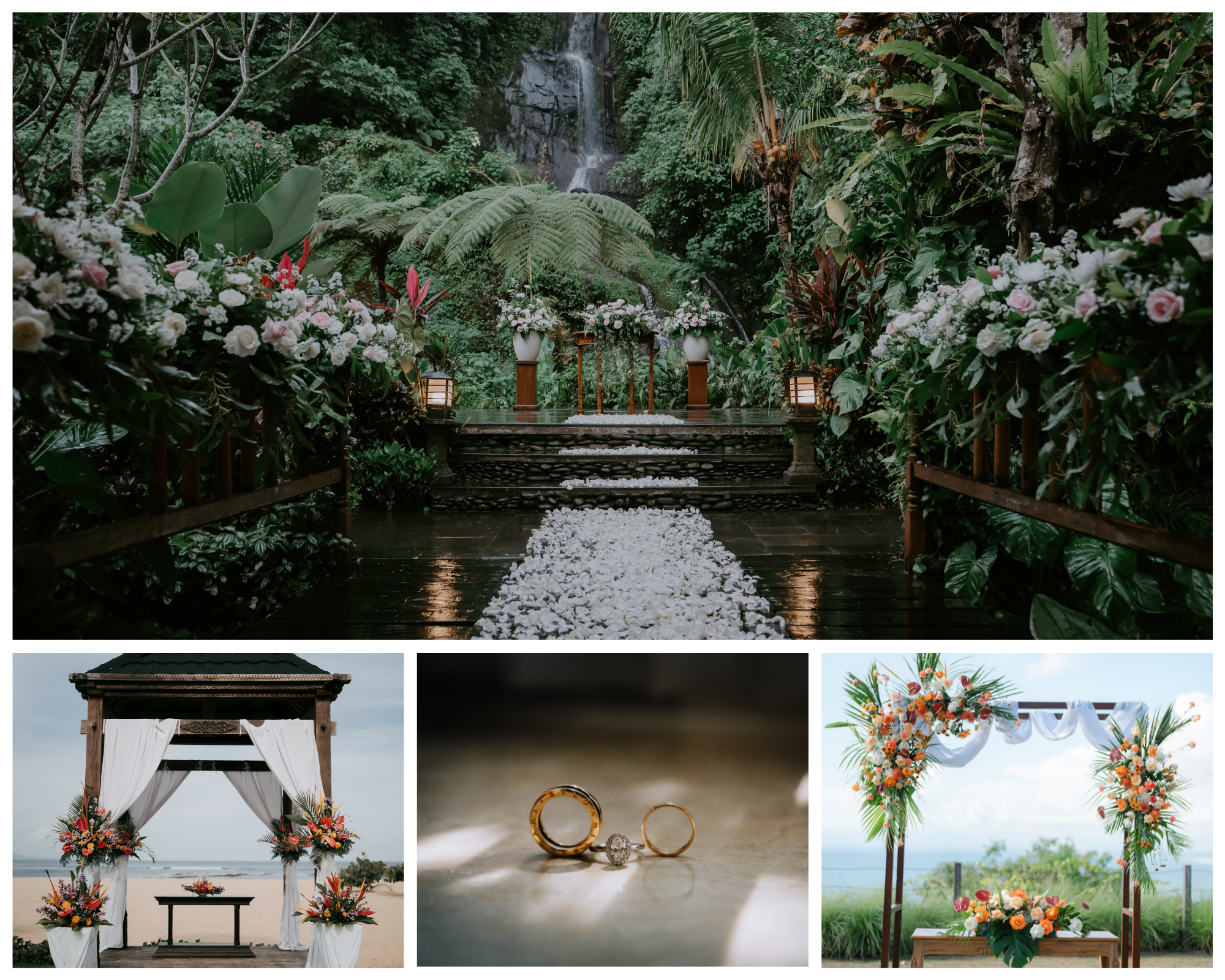 Green and White Organic Nature View with Square Frame Photo Collage